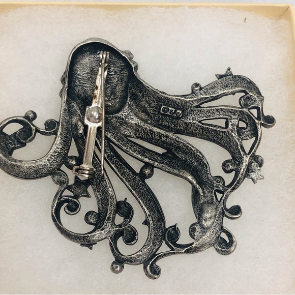 JJ Jonette Jewlery Pewter AB Rhinestone Goddess Asteria Brooch - Picture 7 of 16